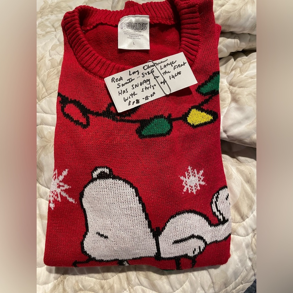 Snoppy sweater red with design